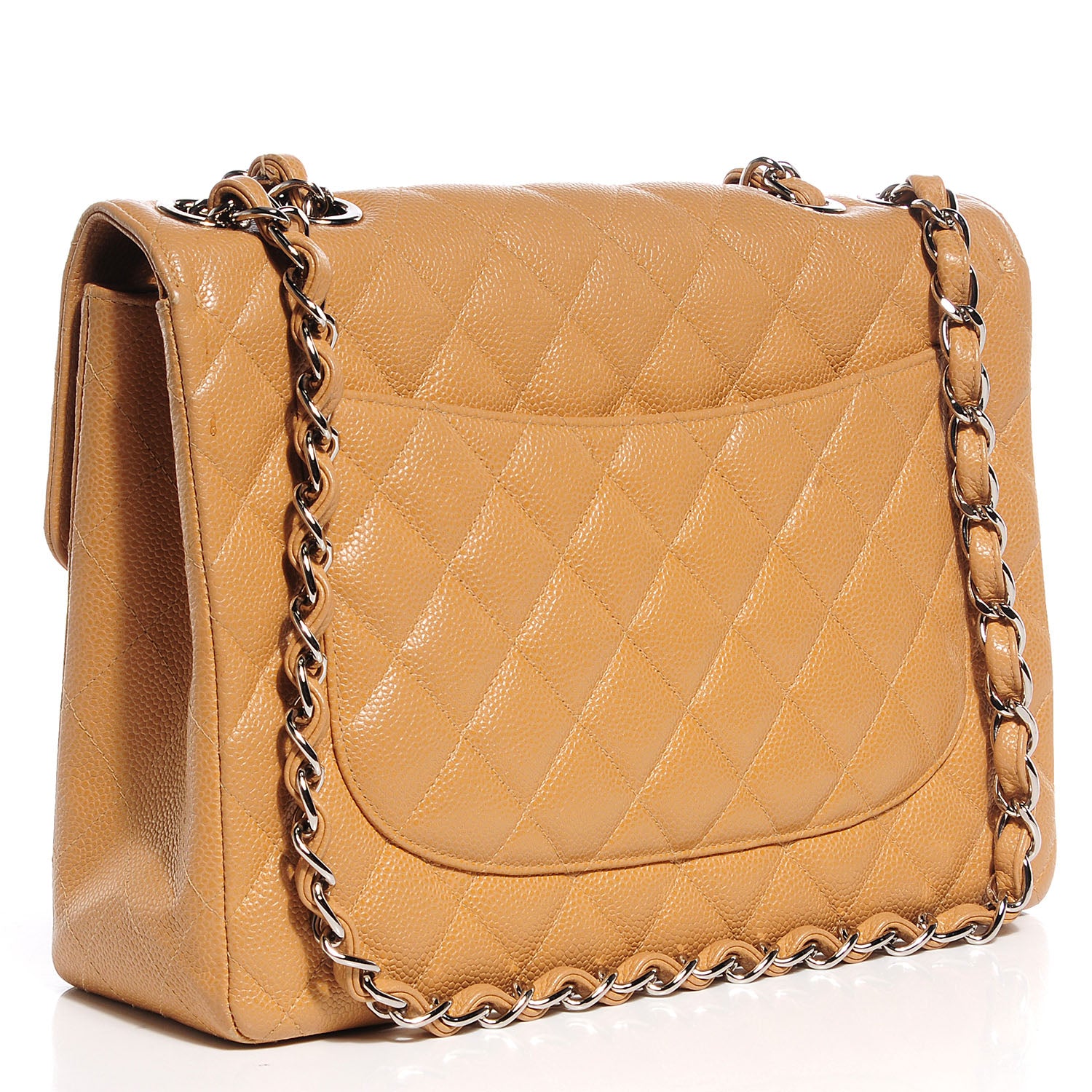 Chanel Caviar Jumbo Single Flap Beige 3 of 9