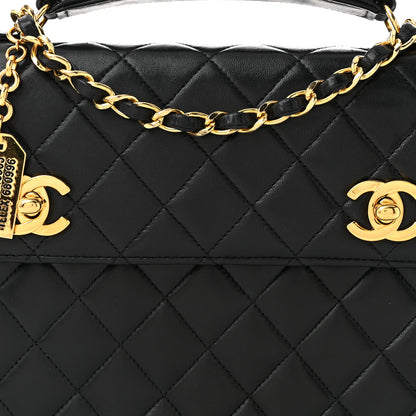 Chanel Lambskin Quilted Briefcase Satchel Black 8 of 10