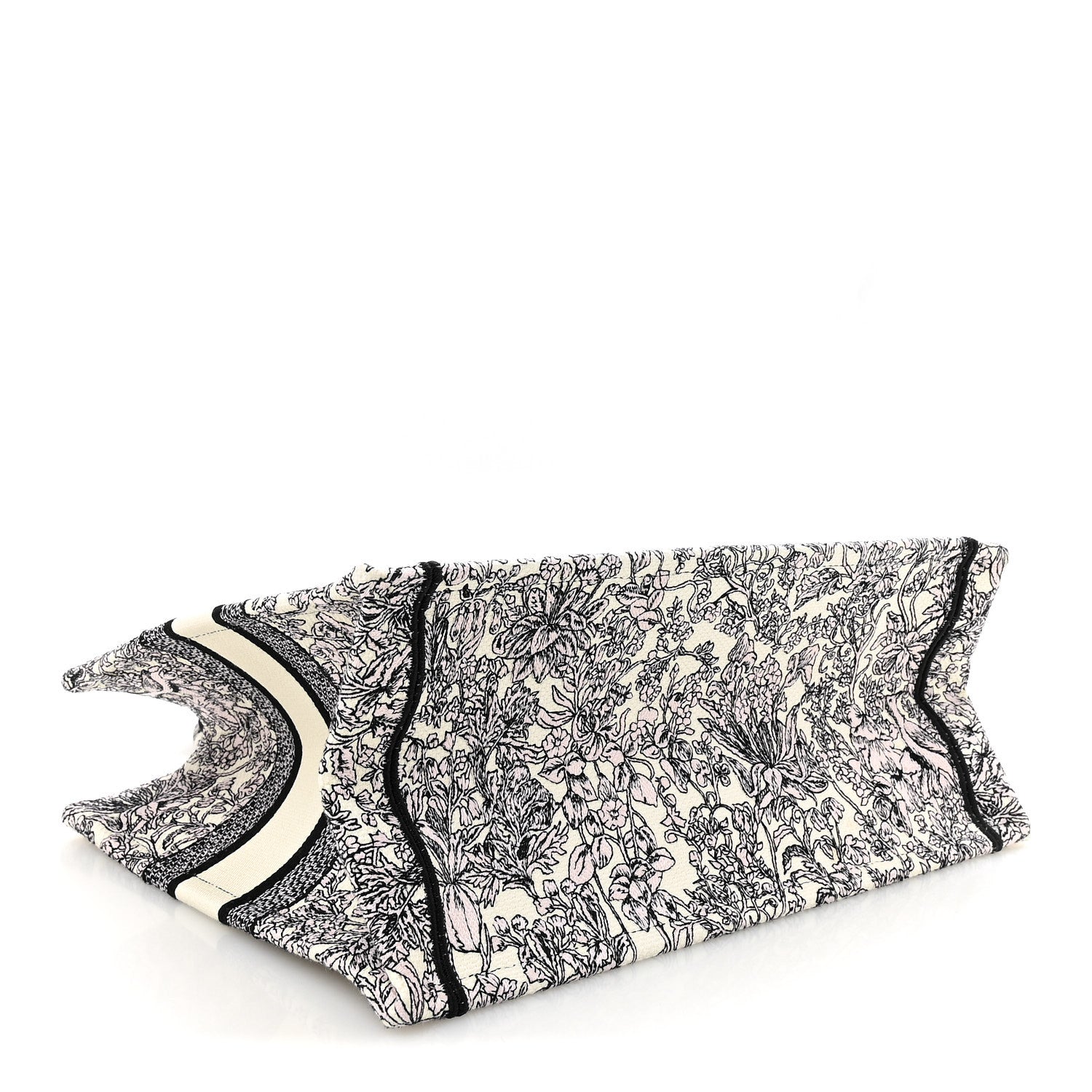 Christian Dior Canvas Embroidered Medium Around The World Book Tote White Multicolor 4 of 10