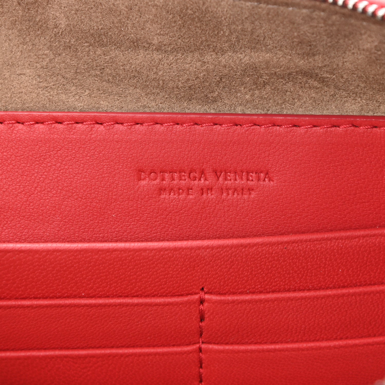 Bottega Veneta Nappa Intrecciato Biletto Chain Crossbody Red 6 of 12