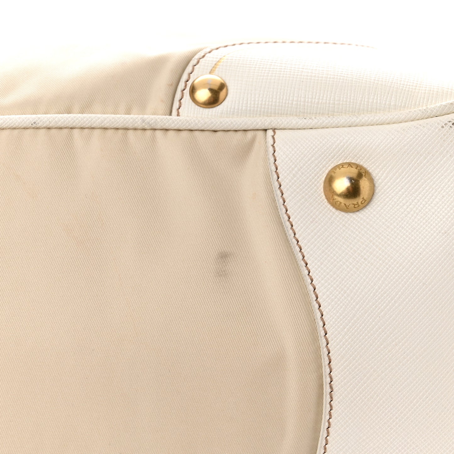 Nylon Tessuto Vitello Daino Tote White