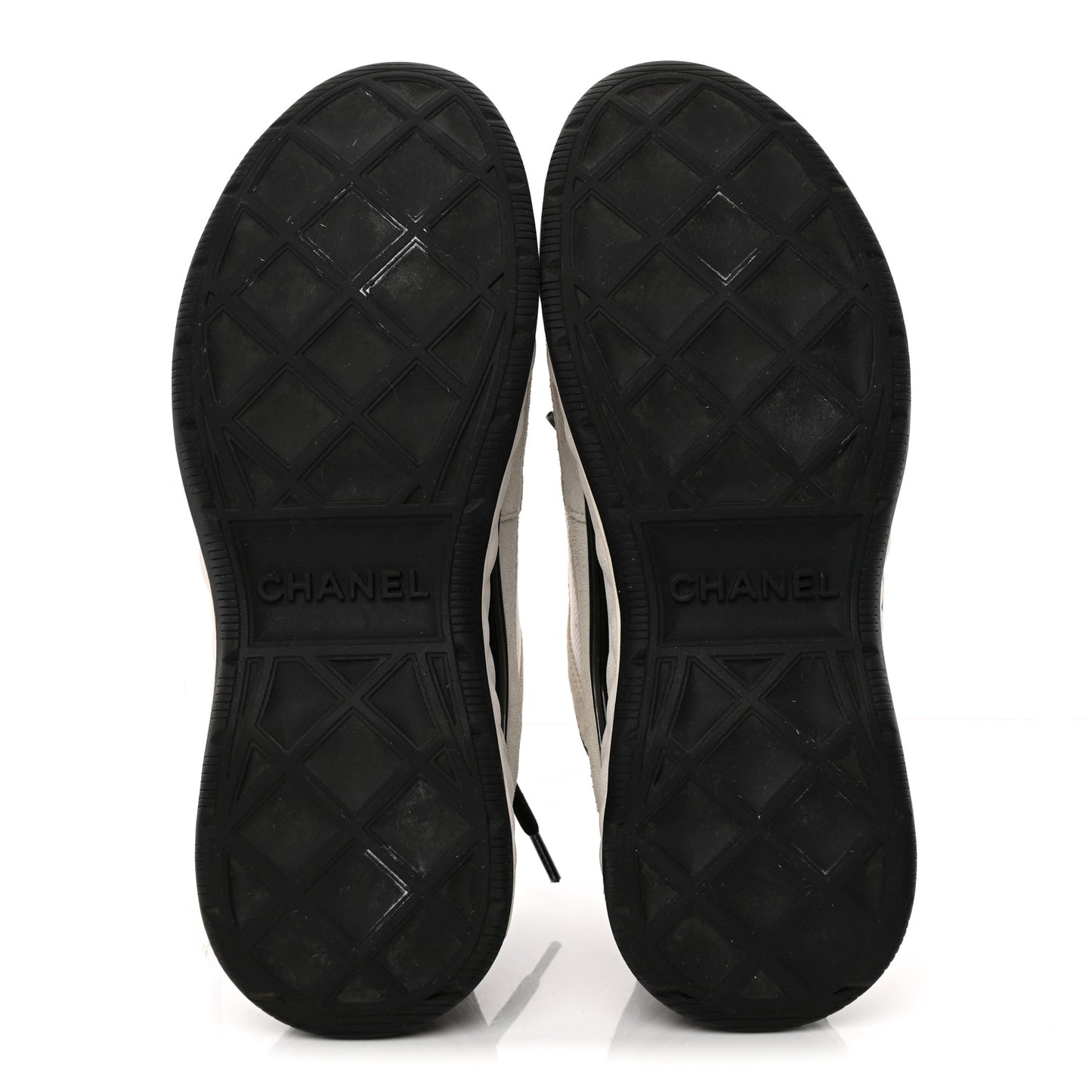 Velvet Calfskin Mixed Fibers CC Sneakers 36 Ivory Black