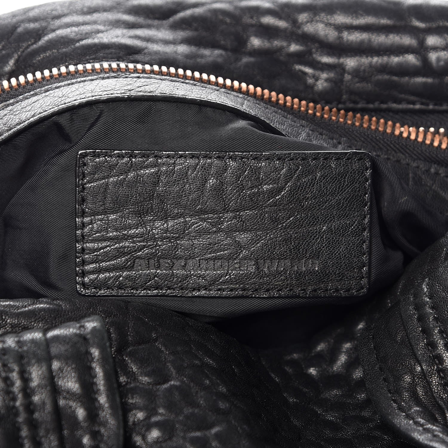 Alexander Wang Pebbled Lambskin Rocco Black Rose Gold Hardware 6 of 7