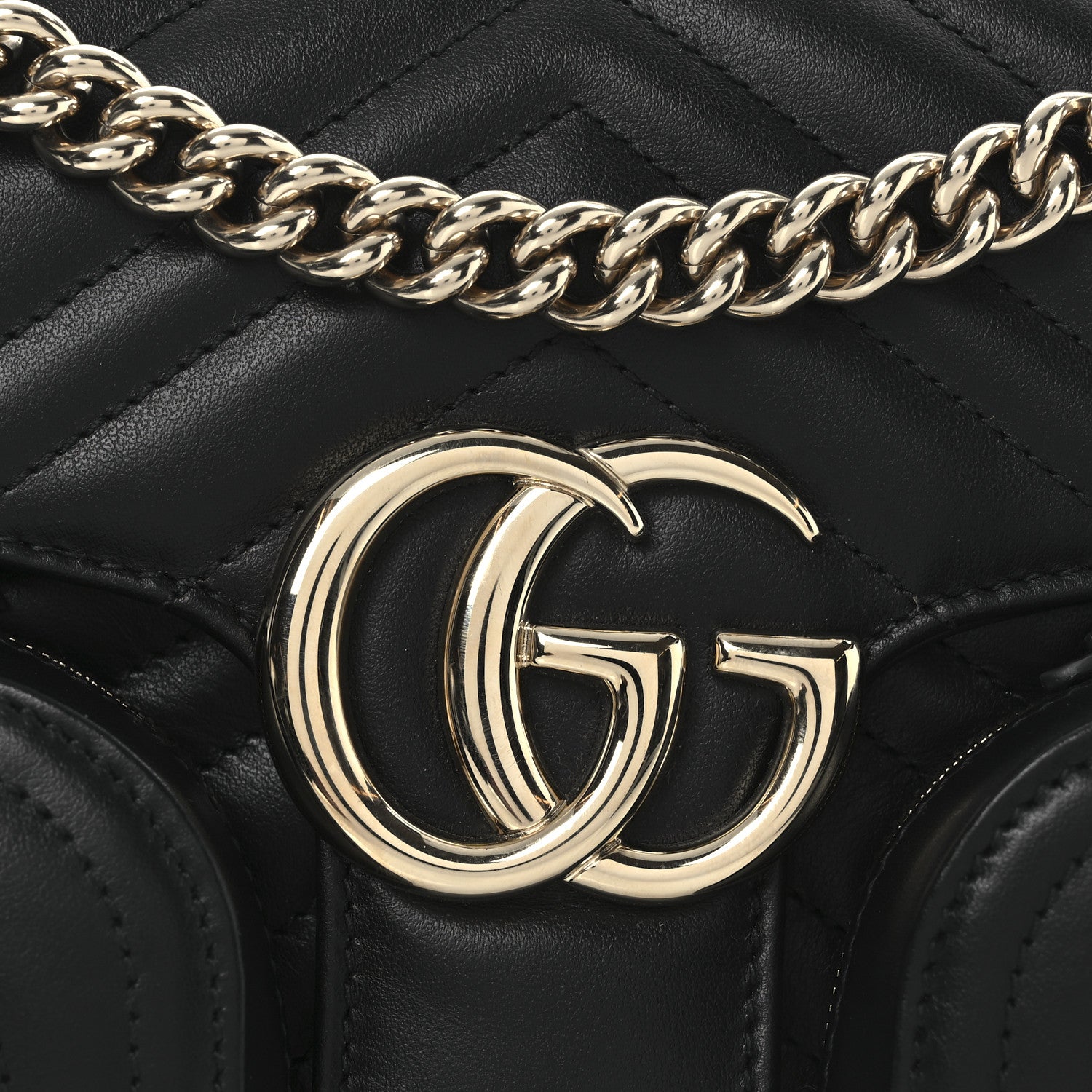 Gucci Calfskin Matelasse Small GG Marmont Multi Pocket Shoulder Bag Black 8 of 10
