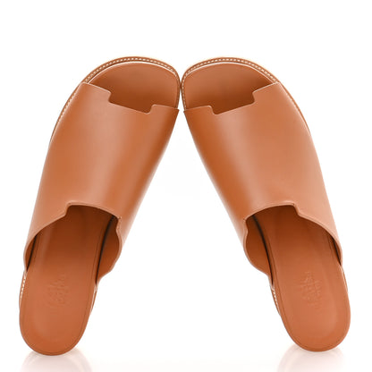 Hermes Calfskin Ellipse Mules 38 Marron Glaise 3 of 8