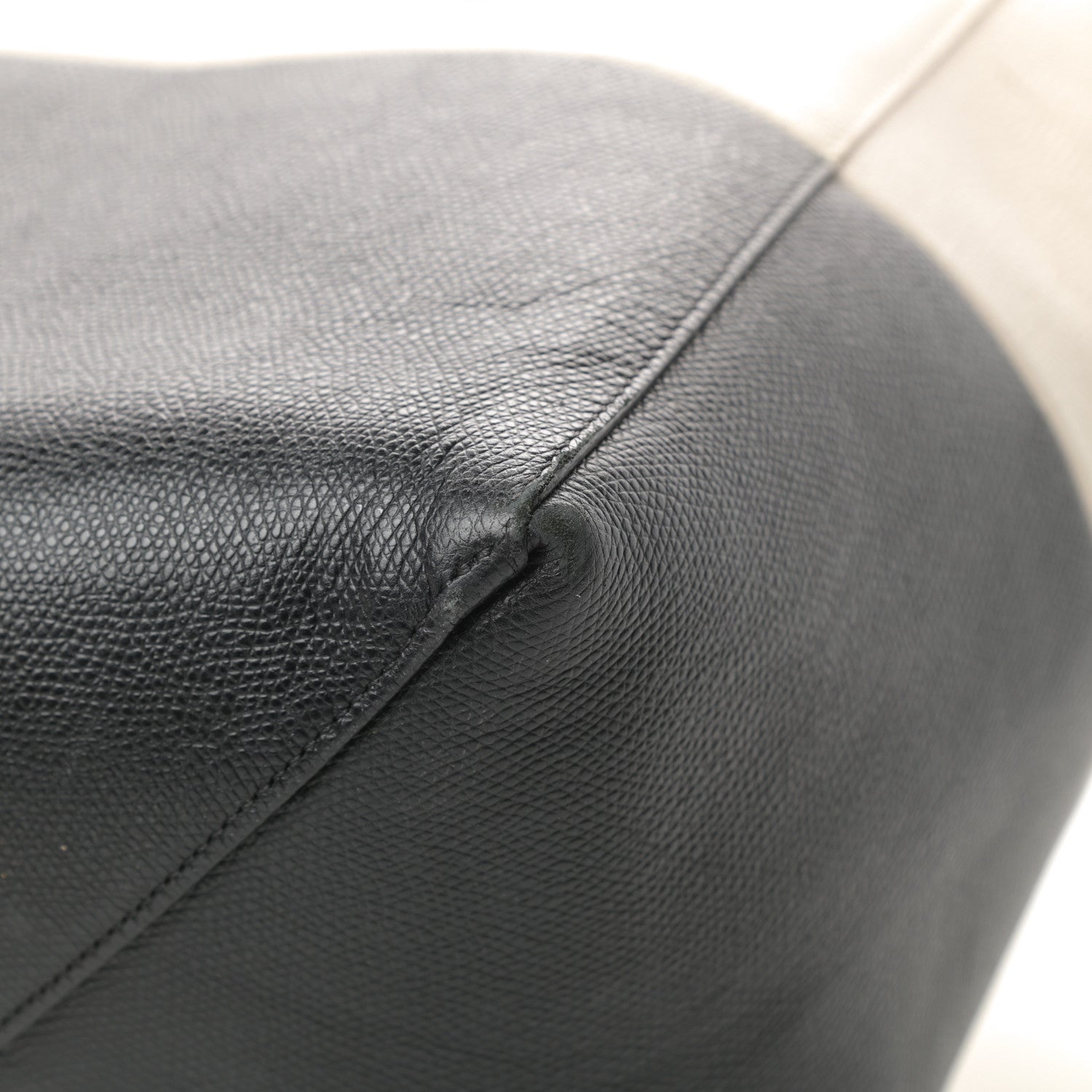 Celine Grained Calfskin Horizontal Bi-Cabas Cream Black 9 of 14