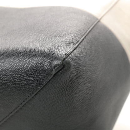 Celine Grained Calfskin Horizontal Bi-Cabas Cream Black 9 of 14