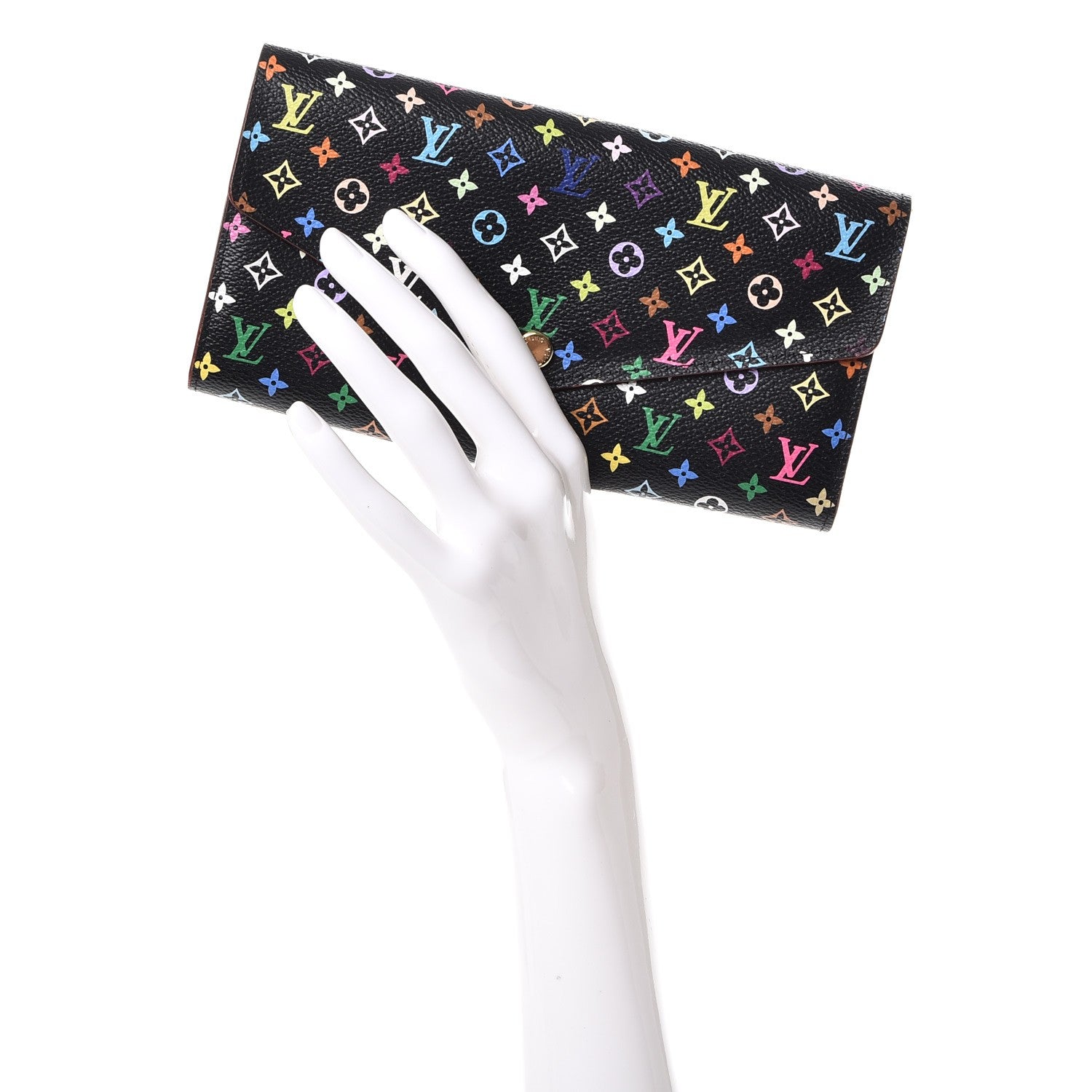 Louis Vuitton Monogram Multicolor Sarah Wallet NM Black Grenade 2 of 8