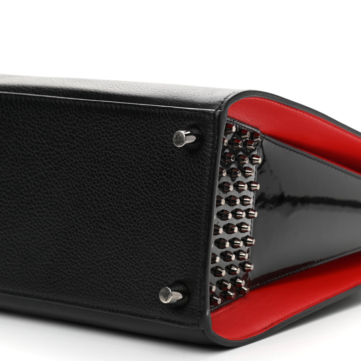 Christian Louboutin Calfskin Empire Patent Studded Medium Paloma Black 8 of 12