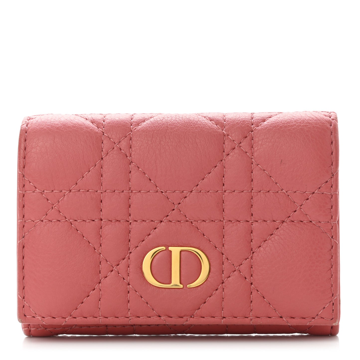 Supple Calfskin Cannage Caro Glycine Wallet Pink