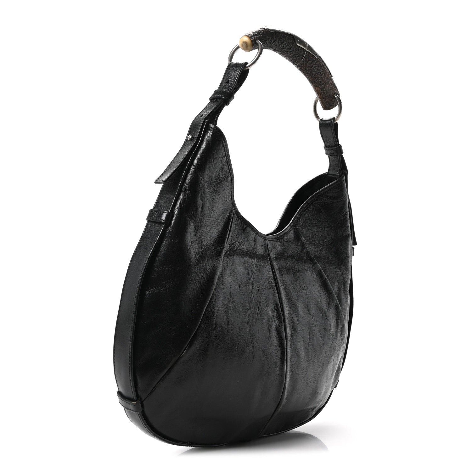 Saint Laurent Buffalo Horn Mombasa Hobo Black 3 of 9