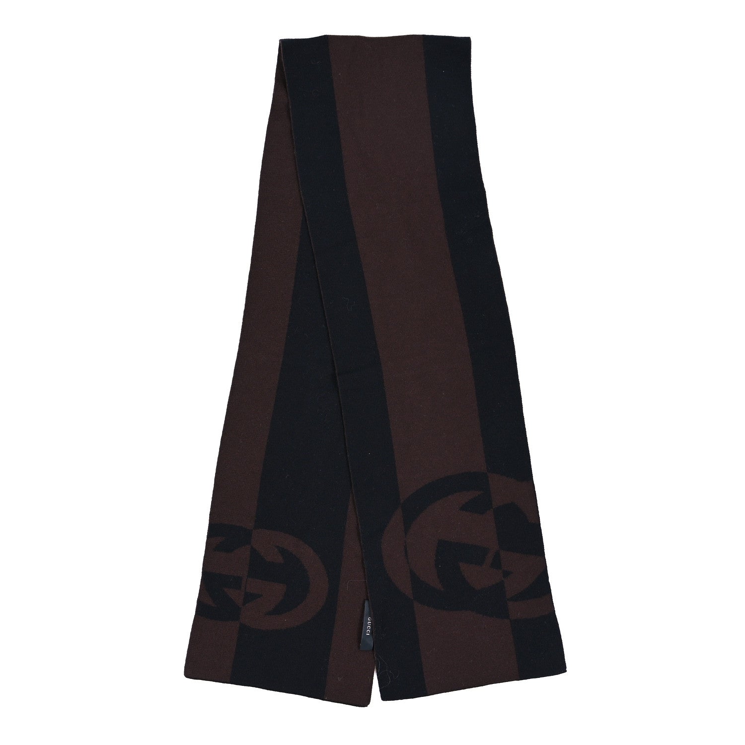 Gucci Wool Tricot Interlocking G Host Scarf Brown Dark Brown 2 of 4