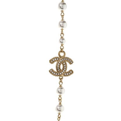Chanel Pearl Crystal 90's Icon CC Necklace Gold 4 of 7