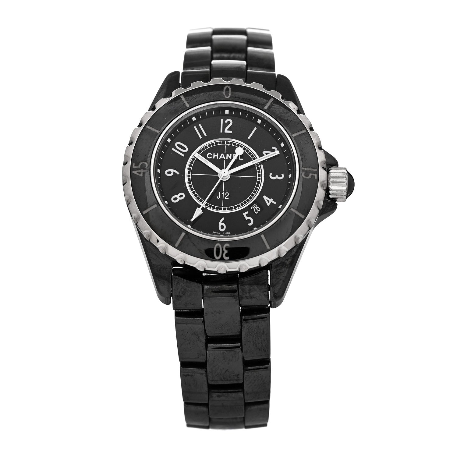 Chanel Stainless Steel Ceramic 33mm J12 Quartz Watch Black 1 of 5