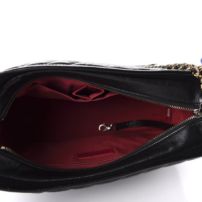 Chanel Aged Calfskin Chevron Quilted Medium Gabrielle Hobo Black 6 of 12