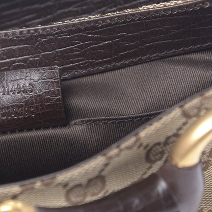 Gucci Monogram Horsebit Clutch Dark Brown 7 of 10