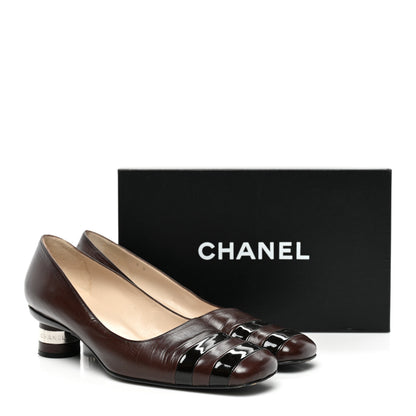 Chanel Lambskin Patent Pumps 39 Brown 9 of 9