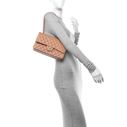 Chanel Iridescent Caviar Quilted Medium Double Flap Beige 2 of 13