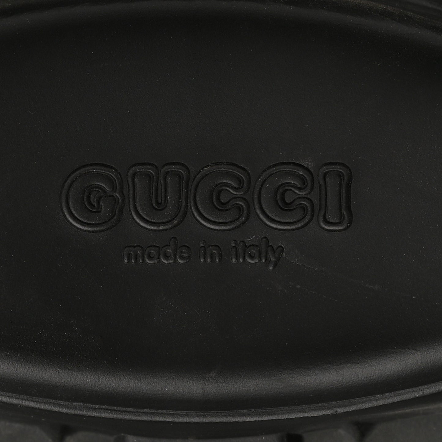 Rubber GG Monogram Perforated Elea Platform 55mm Lug Sole Sandals 36 Black