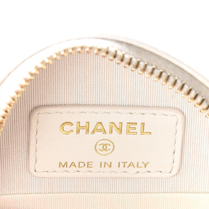 Chanel Goatskin Quilted 19 Round Clutch With Chain White 7 of 10