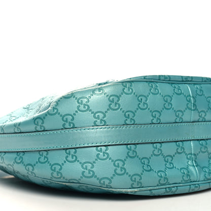 Gucci Metallic Guccissima Medium GG Twins Hobo Teal 9 of 12
