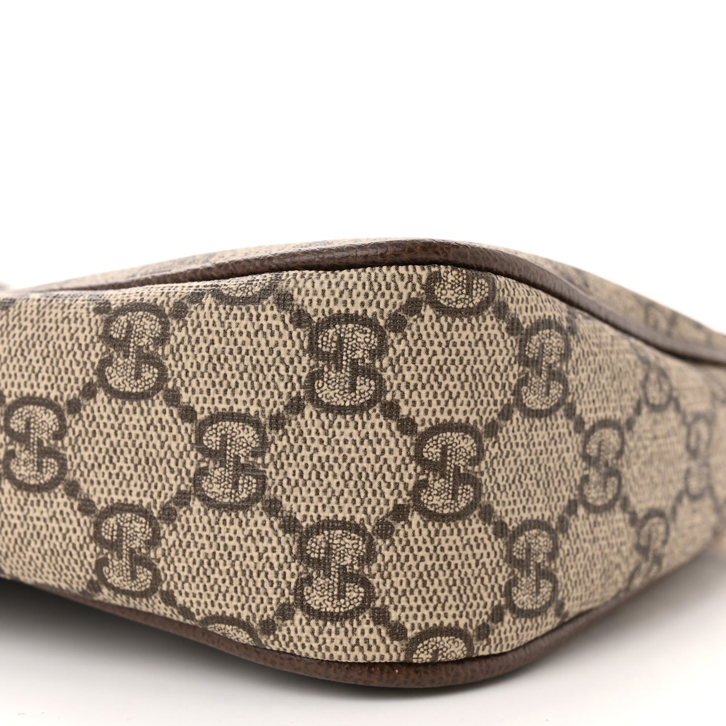 GG Supreme Monogram Textured Dollar Calfskin Web Small Ophidia GG Handbag Beige Ebony New Acero