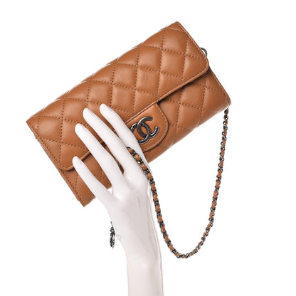 Chanel Calfskin Quilted CC Waiter Clutch Clutch With Chain Brown 3 of 14