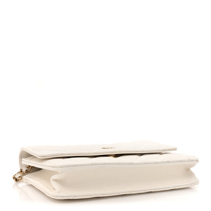 Chanel Caviar Quilted Square Wallet On Chain WOC White 4 of 14