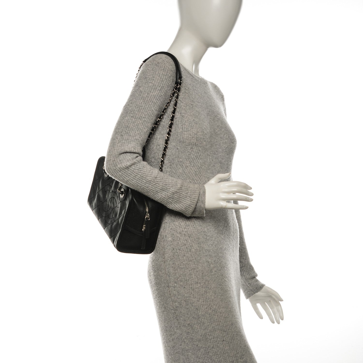 Chanel Caviar Quilted Small Deauville Bowling Bag Black 2 of 6