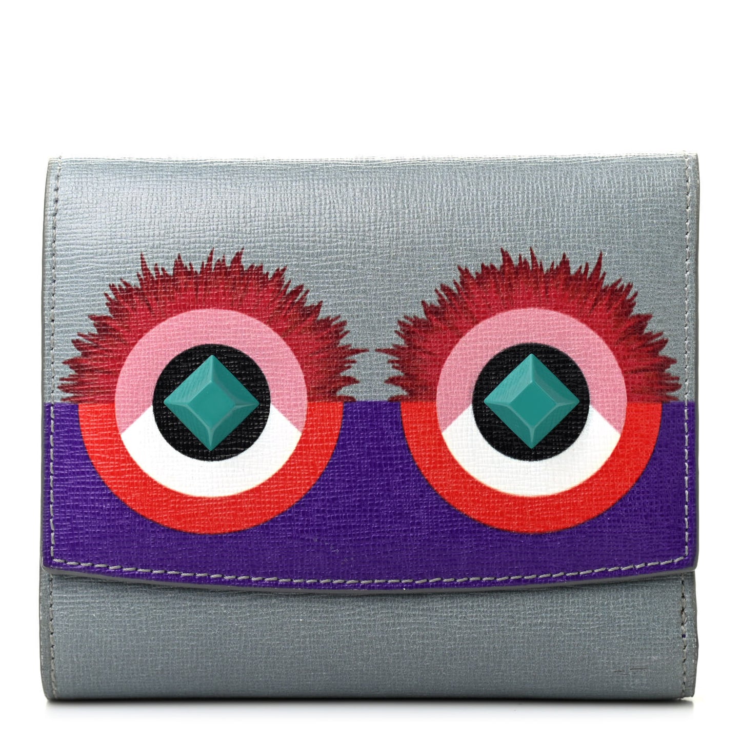 Vitello Elite Studded Hypnoteyes French Wallet Polvere Multicolor