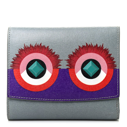 Fendi Vitello Elite Studded Hypnoteyes French Wallet Polvere Multicolor 1 of 9