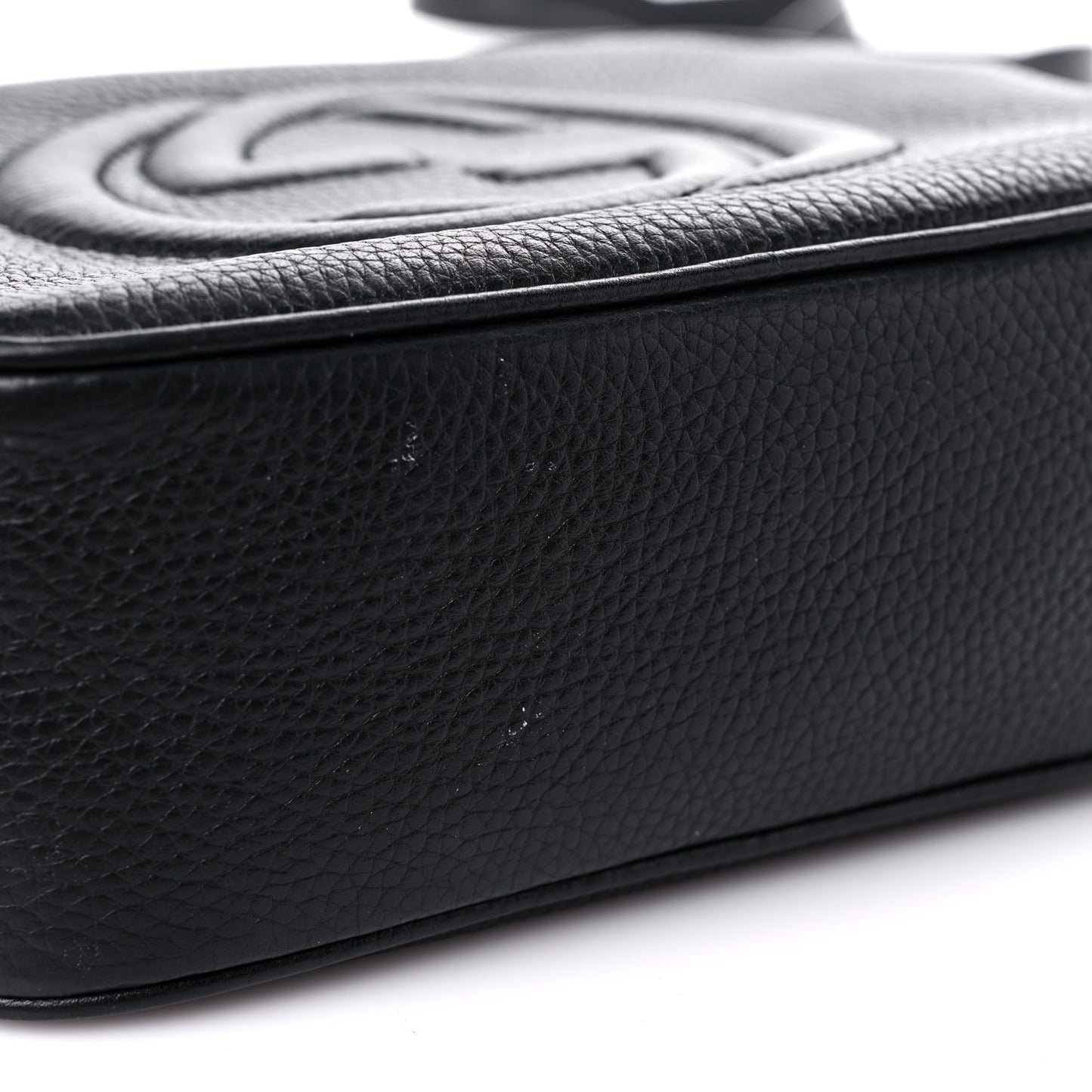 Pebbled Calfskin Small Soho Disco Bag Black