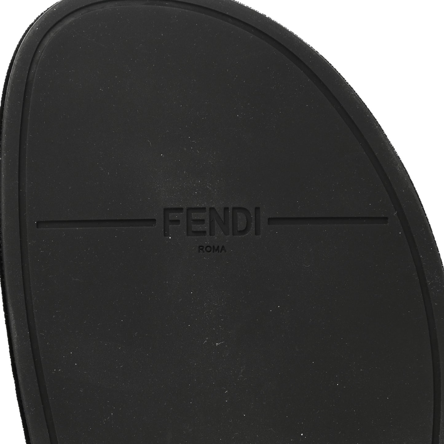 Calfskin FF Embossed Slide Sandals 39 Maya Black