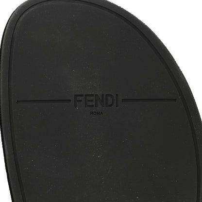 Fendi Calfskin FF Embossed Slide Sandals 39 Maya Black 6 of 8
