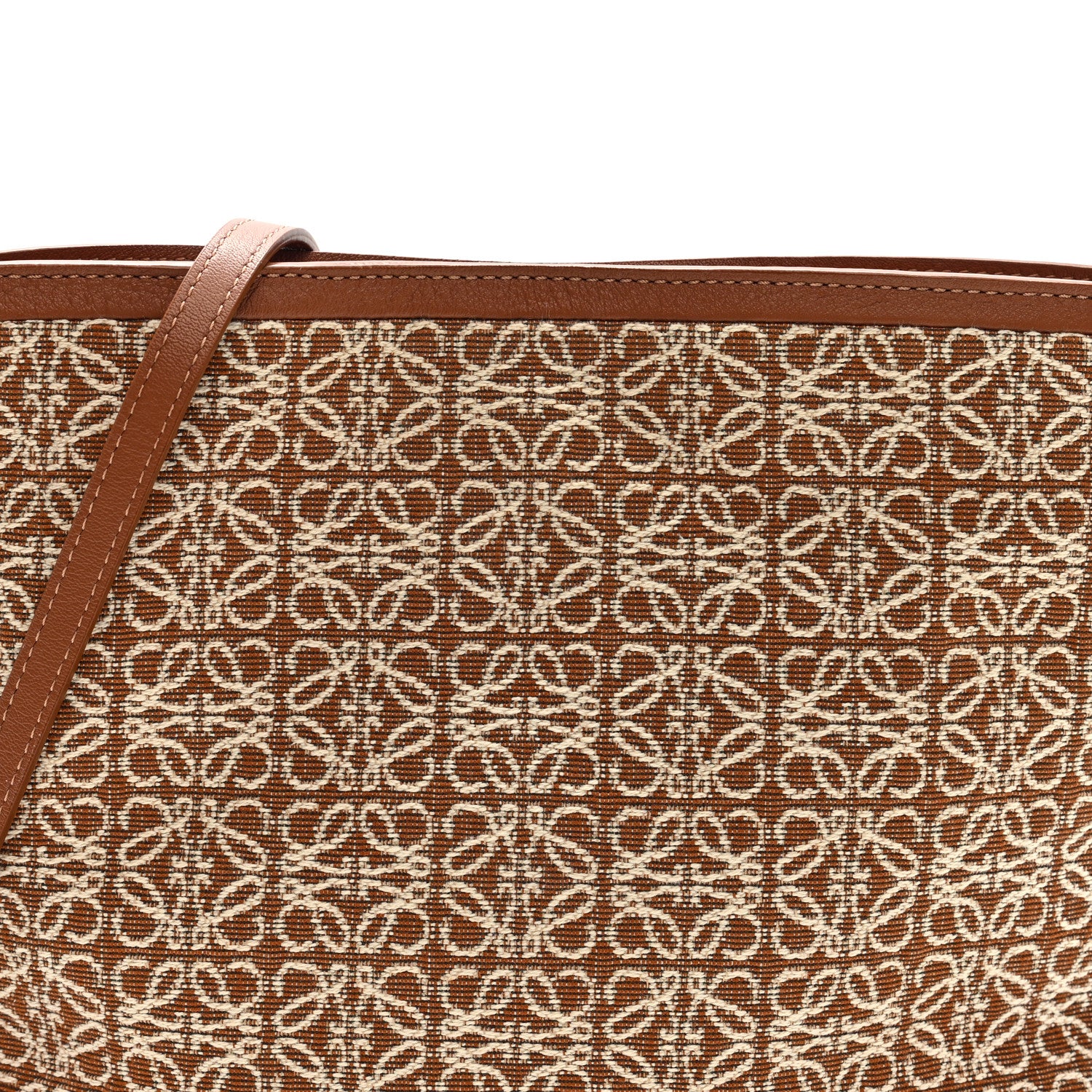 Loewe Jacquard Anagram Calfskin Mini Flamenco Knot Clutch Tan Pecan 6 of 8