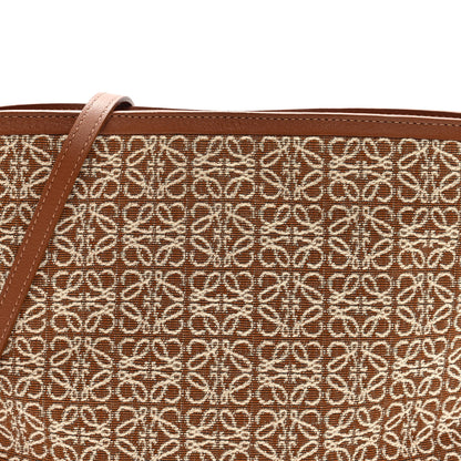 Loewe Jacquard Anagram Calfskin Mini Flamenco Knot Clutch Tan Pecan 6 of 8