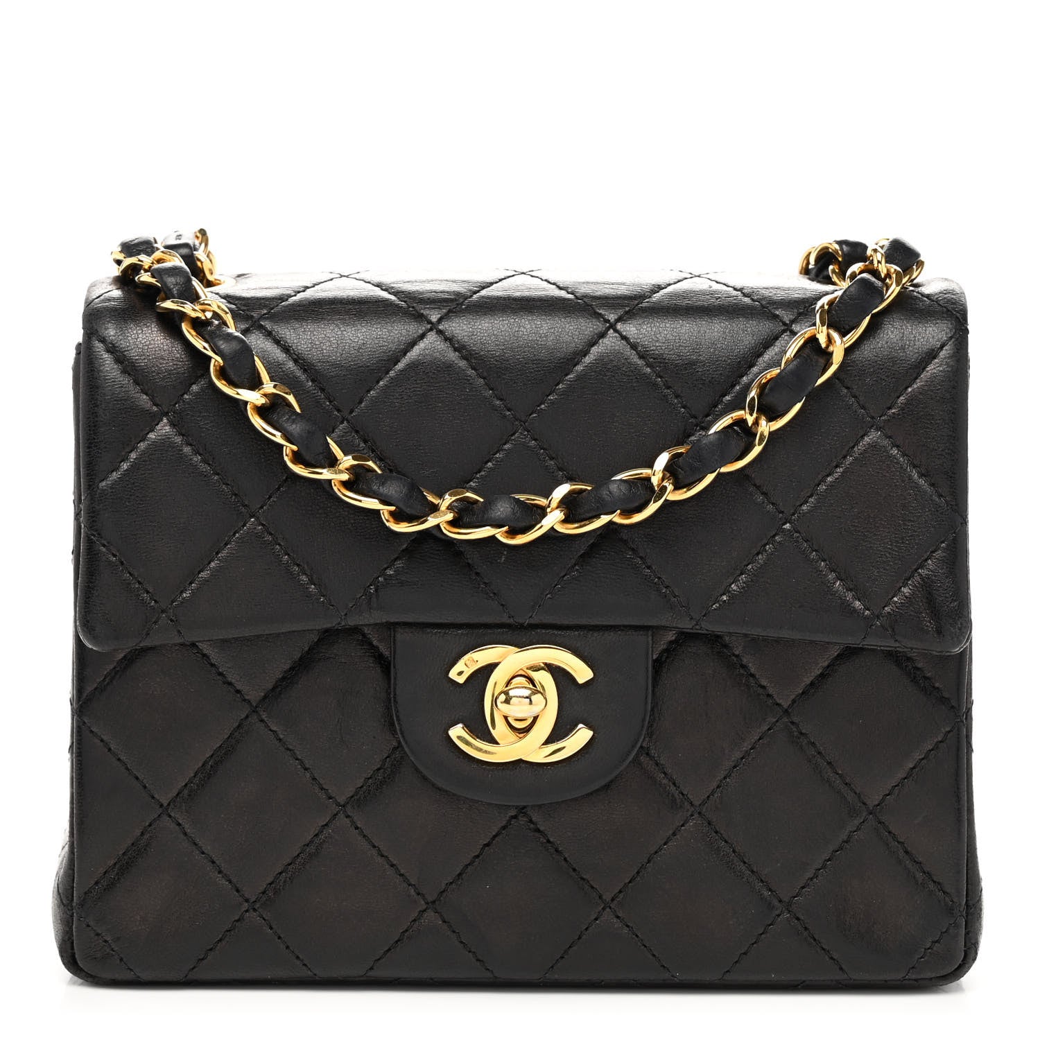 Chanel Lambskin Quilted Mini Square Flap Black 1 of 9