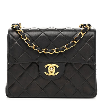 Chanel Lambskin Quilted Mini Square Flap Black 1 of 9