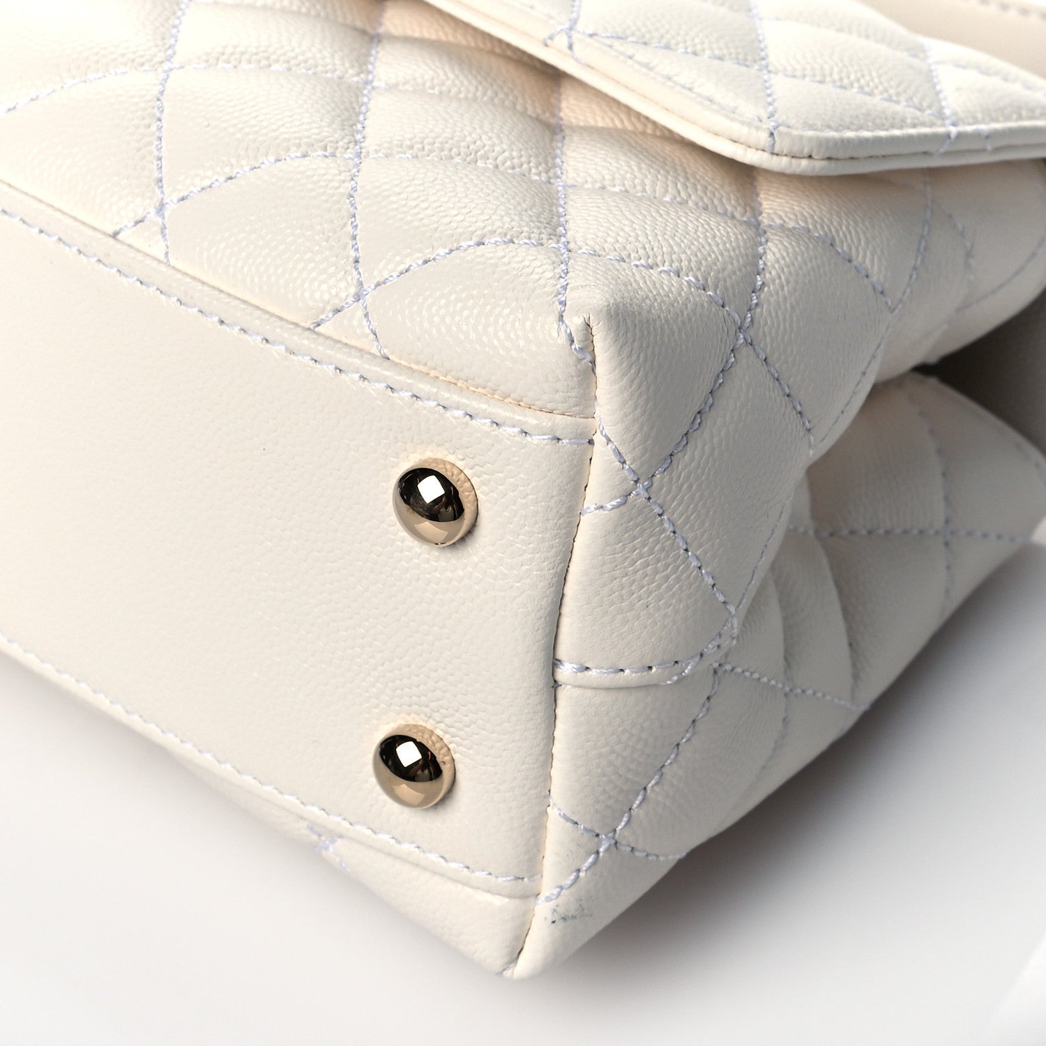 Chanel Caviar Quilted Mini Coco Handle Flap White 10 of 11
