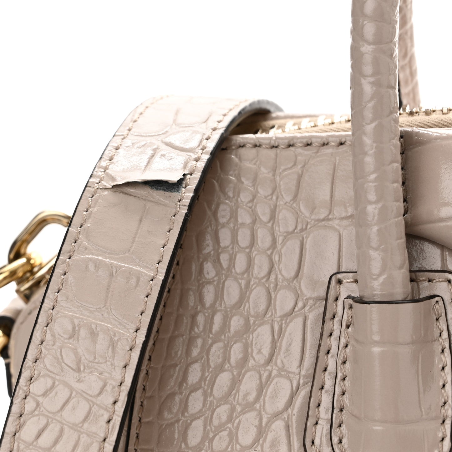 Calfskin Crocodile Embossed Mini Antigona Dune