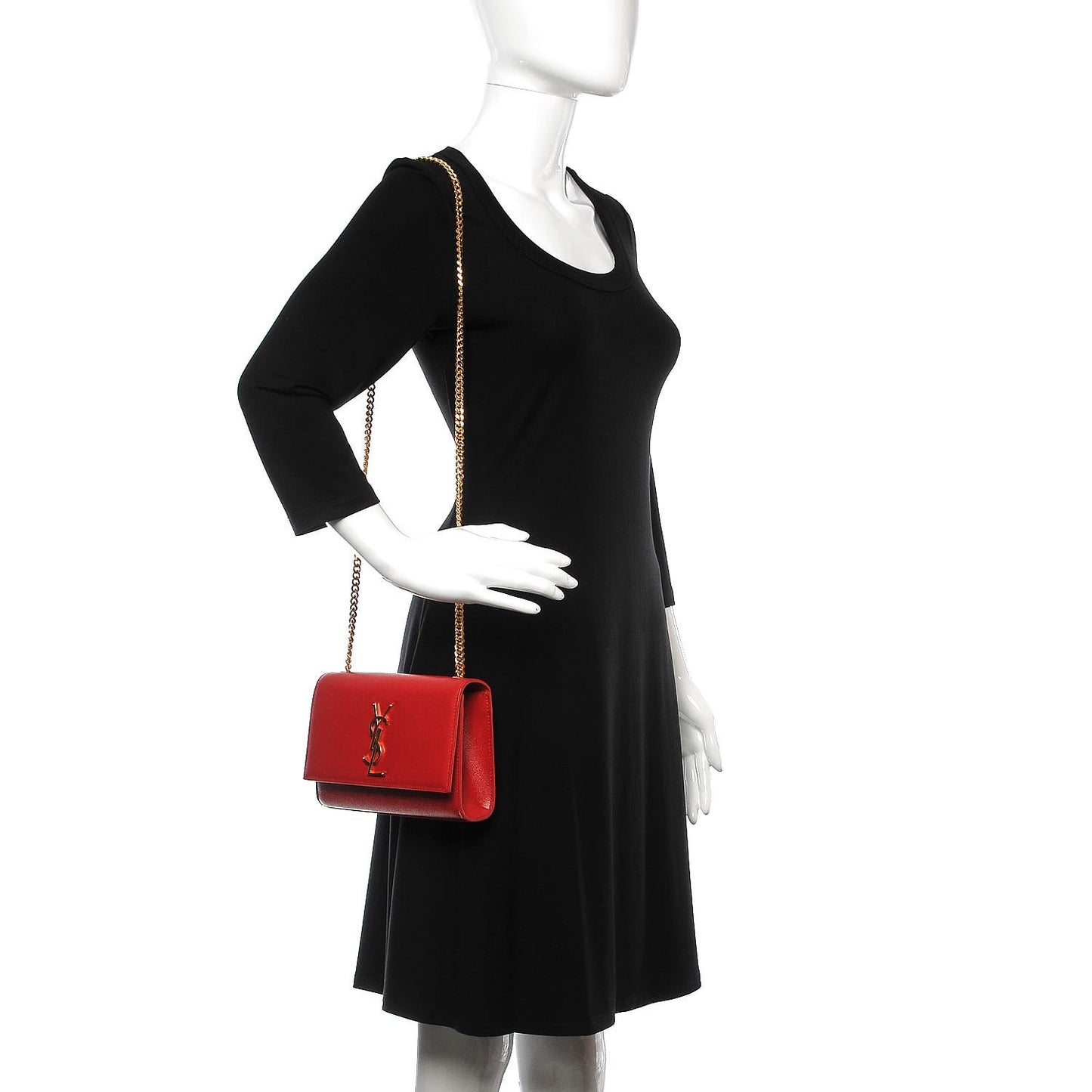 Grain De Poudre Small Monogram Kate Satchel Bandana Red