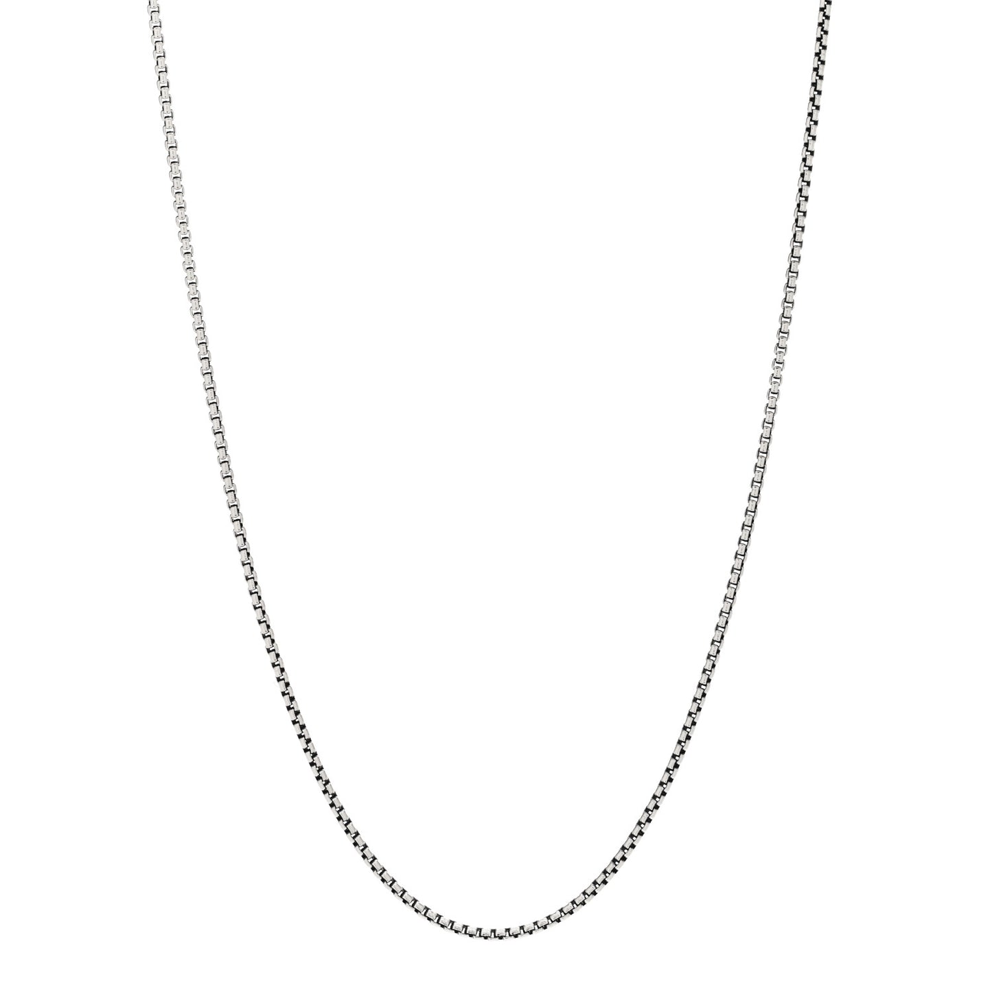 Sterling Silver 14K Yellow Gold 1.7mm Baby Box Chain Necklace 18"