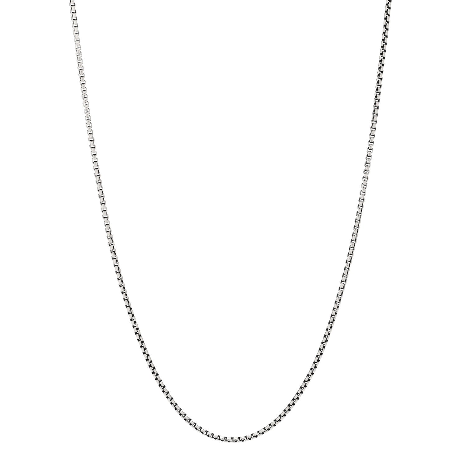 David Yurman Sterling Silver 14K Yellow Gold 1.7mm Baby Box Chain Necklace 18" 1 of 5