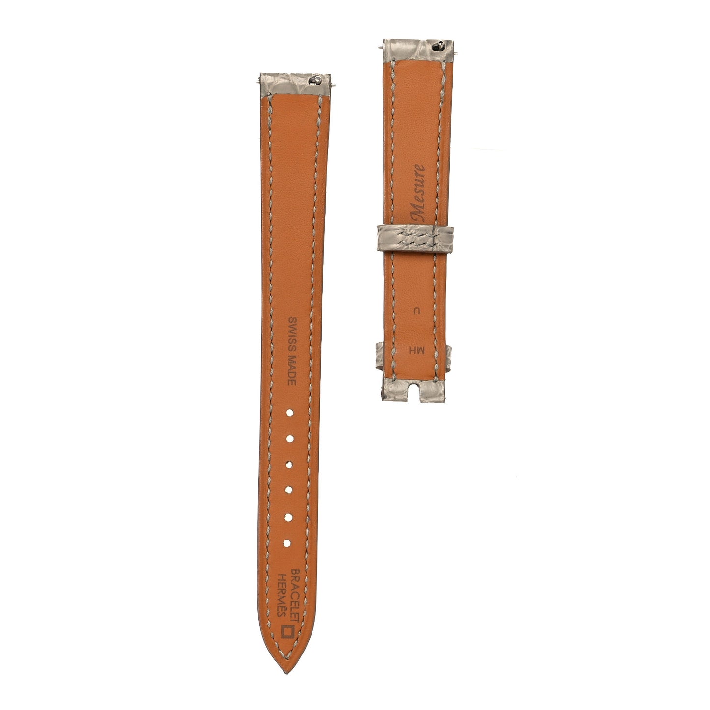 Shiny Alligator 23mm Cape Cod Watch Strap Pearl Grey
