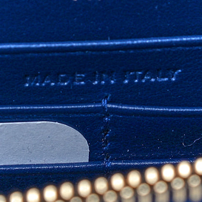 Saint Laurent Calfskin Crocodile Embossed Kate Monogram Tassel Chain Wallet Royal Blue 8 of 12