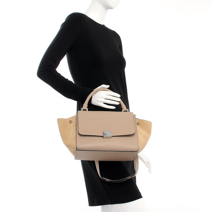 Celine Drummed Calfskin Suede Small Trapeze Dune 3 of 10