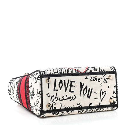 Christian Dior Canvas Medium DiorAmour Graffiti Lady D-Lite Latte 4 of 9