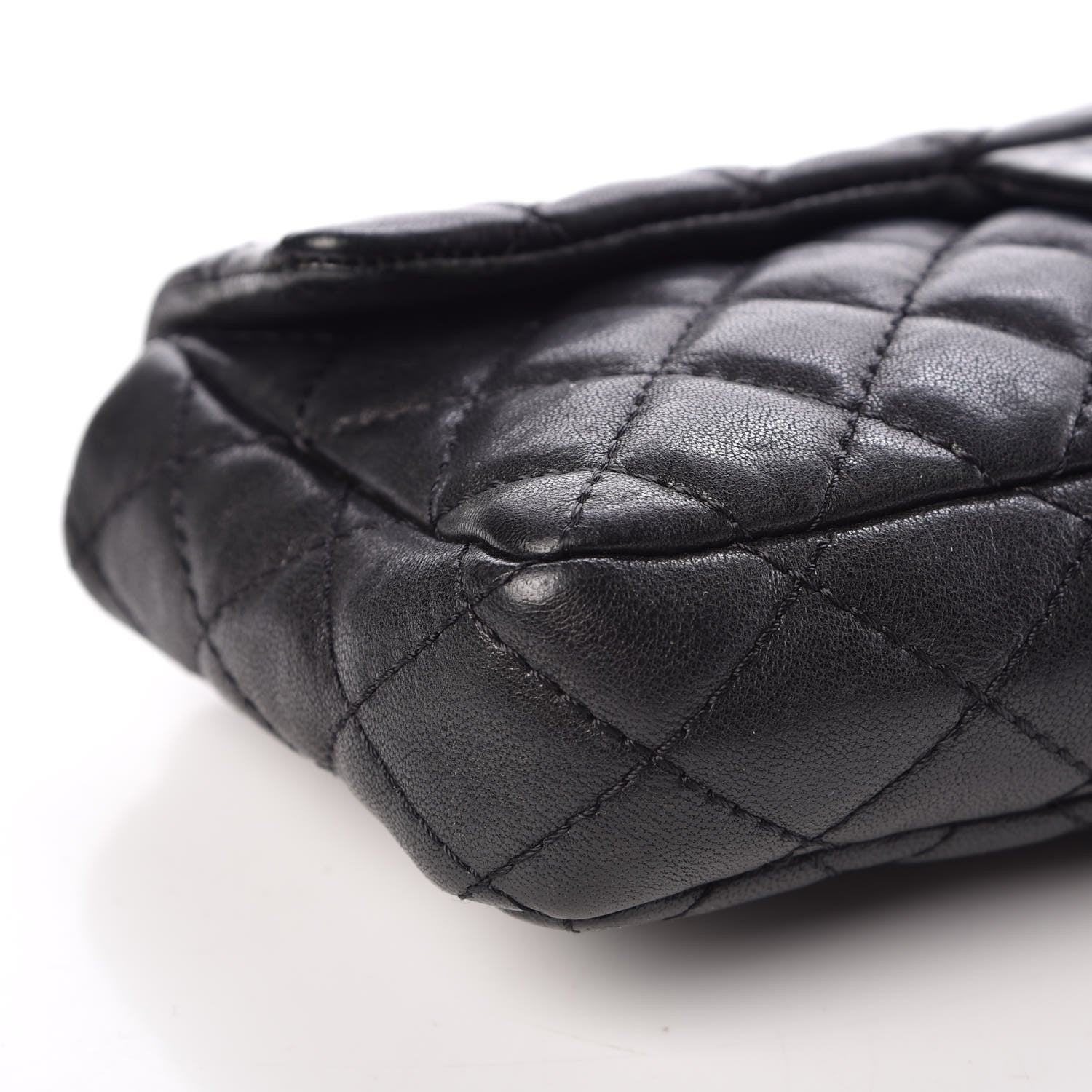 Chanel Lambskin Quilted East West Flap Bijoux Chain Black 6 of 10