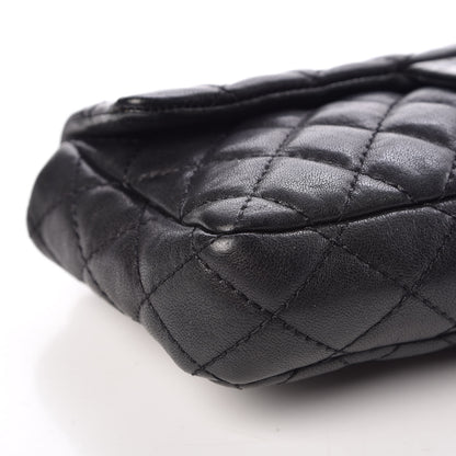 Chanel Lambskin Quilted East West Flap Bijoux Chain Black 6 of 10