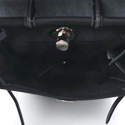 Hermes Military Toile Vache Hunter Herbag a Dos Zip Retourne Backpack Black 5 of 10